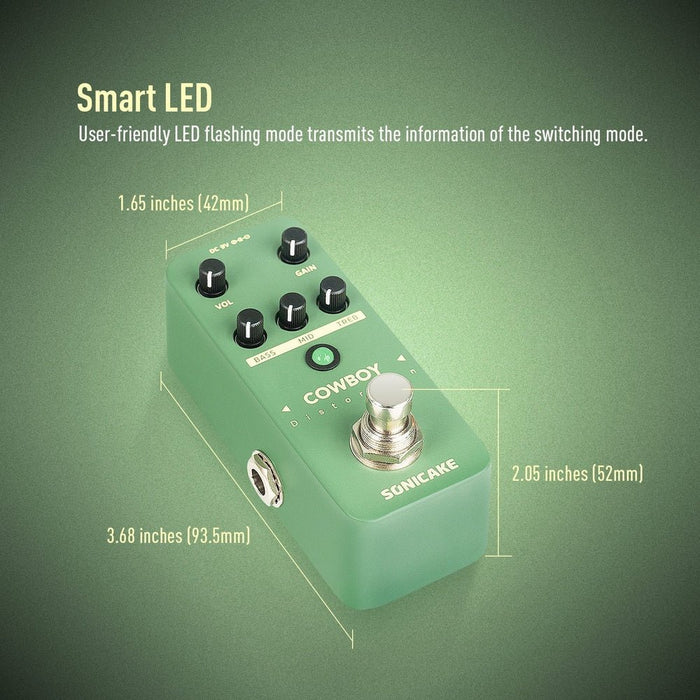 Sonicake - Cowboy Distortion - Mini Guitar Pedal (QSS-25) - Gsus4