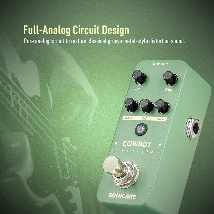 Sonicake - Cowboy Distortion - Mini Guitar Pedal (QSS-25) - Gsus4