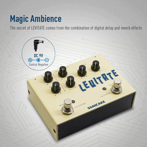 Sonicake - Levitate Delay & Reverb - Dual Guitar Pedal (QDS-02) - Gsus4