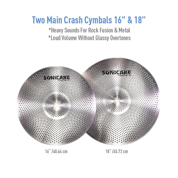 Sonicake - Low Volume Mute Cymbal set Silver (5 Pack) (QMC-05) - Gsus4