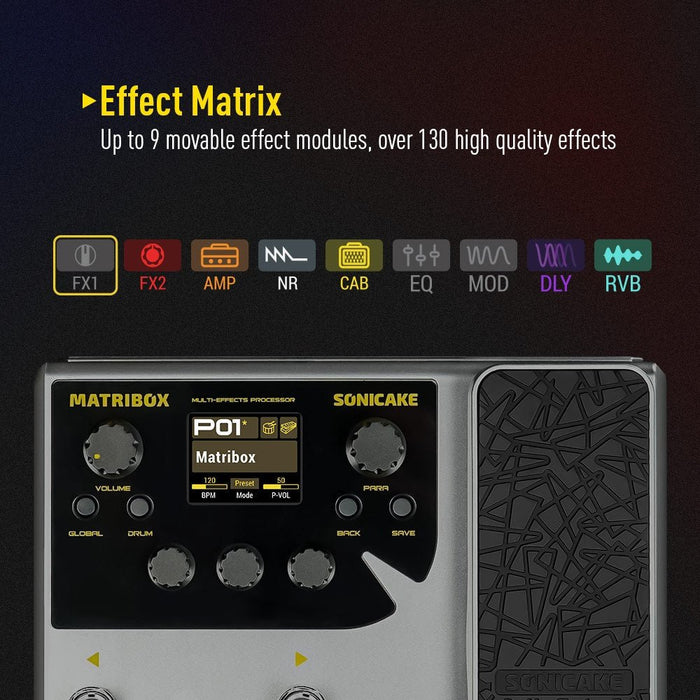 Sonicake - Matribox - Multi-Effects Guitar Pedal (QME-50) - Gsus4