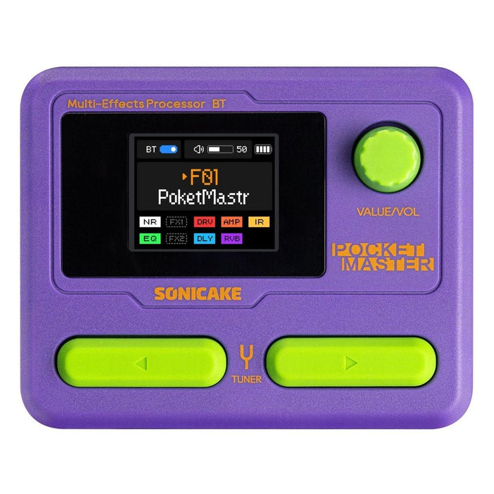 Sonicake Pocket Master Portable Mini Guitar Amp Modeller & Multi FX w/ Bluetooth & NAM - Purple (QME-10PP) - Gsus4