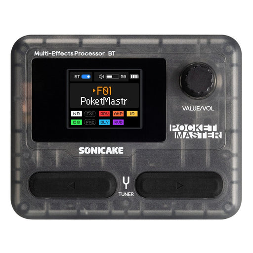 Sonicake Pocket Master Portable Mini Guitar Amp Modeller & Multi FX w/ Bluetooth & NAM - Trans Black (QME-10TBK) - Gsus4