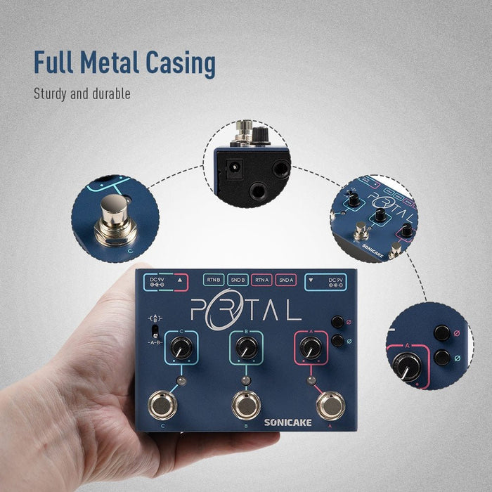 Sonicake - Portal Series/Par ABY- Dual Guitar Pedal (QDS-06) - Gsus4