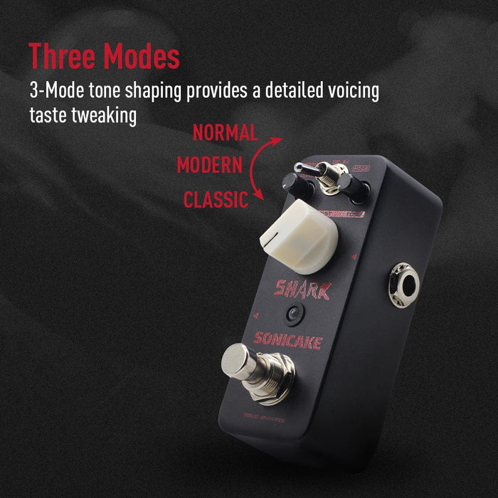 Sonicake - Shark Triple Distortion - Mini Guitar Pedal (QSS-05) - Gsus4