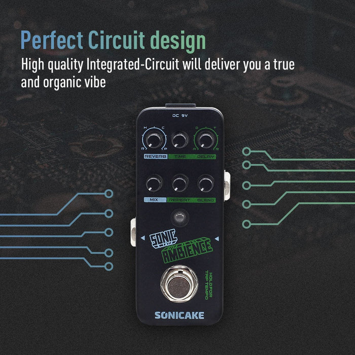 Sonicake - Sonic Ambience 4 Mode Reverb - Mini Guitar Pedal (QSS-16) - Gsus4