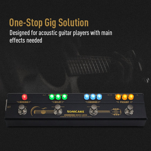 Sonicake - Sonic Wood Acoustic Guitar Pedal - SonicBar (QCE-50) - Gsus4