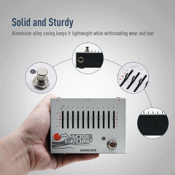 Sonicake - Tone Group Analog 10 Band EQ - Dual Guitar Pedal (QDS-01) - Gsus4