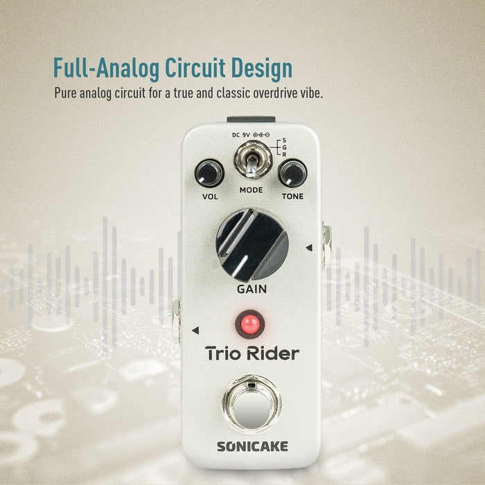 Sonicake - Trio Rider Overdrive - Mini Guitar Pedal (QSS-26) - Gsus4