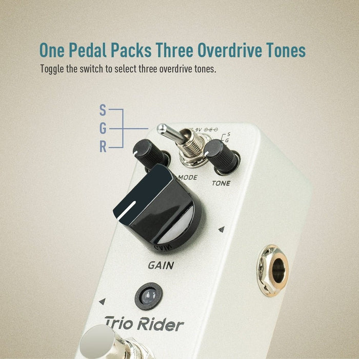 Sonicake - Trio Rider Overdrive - Mini Guitar Pedal (QSS-26) - Gsus4