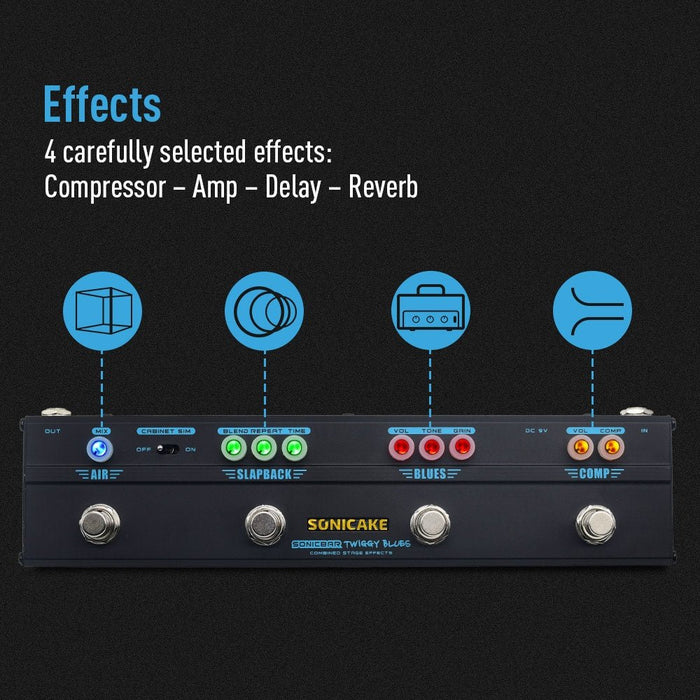 Sonicake - Twiggy Blues Pedal - SonicBar (QCE-20) - Gsus4