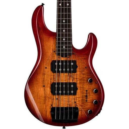 Sterling by Music Man RAY34HHSM-BOB-R2 StingRay Ray34 HH Spalted Maple Electric Bass - Blood Orange Burst (RAY34HHSM-BOB-R2) - Gsus4