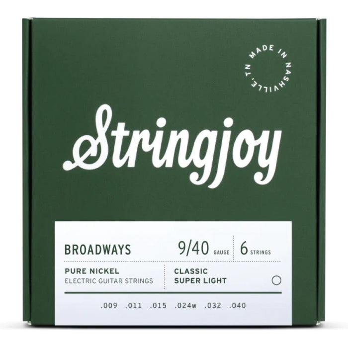 Stringjoy | Broadways | Classic | Super Light Gauge (9 - 40) | Pure Nickel | Electric Guitar Strings (SJ - BR0940) - Gsus4