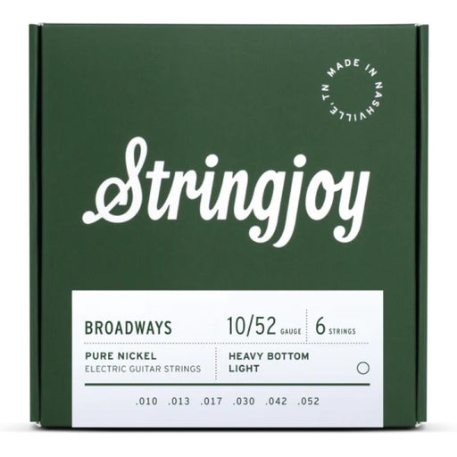 Stringjoy | Broadways | Heavy Bottom Light (10 - 52) | Pure Nickel | Electric Guitar Strings (SJ - BR1052) - Gsus4