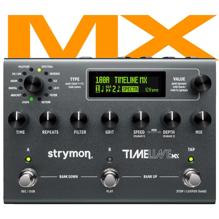 Strymon TimeLine MX Next Gen Dual Mode Delay w/ 5-Minute Stereo Looper (SN-TIMELINE-MX) - Gsus4