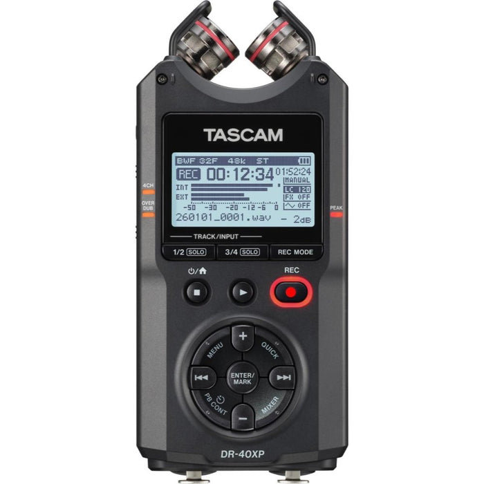 Tascam | DR - 40XP | 4 - Channel 32 - Bit Float Handheld Recorder w/ USB - C Audio Interface (TA-DR-40XP) - Gsus4