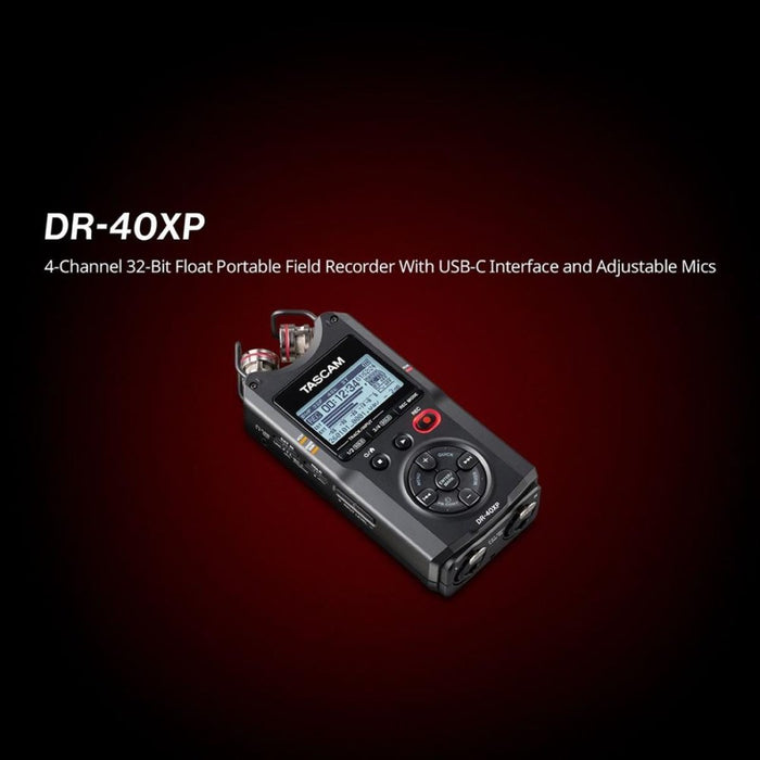 Tascam | DR - 40XP | 4 - Channel 32 - Bit Float Handheld Recorder w/ USB - C Audio Interface (TA-DR-40XP) - Gsus4