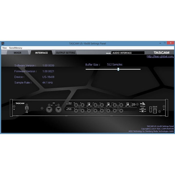 Tascam US - 16x08 USB Interface for Mac Windows & iOS (TA-US-16X08) - Gsus4