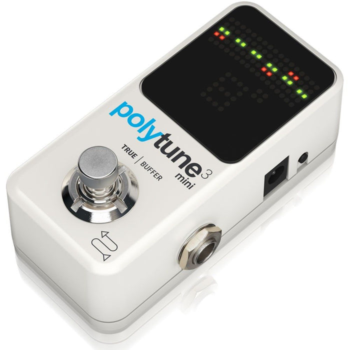 TC Electronic | Polytune 3 Mini | Tiny Polyphonic Tuner w/ Built - in Buffer (White) (455063) - Gsus4
