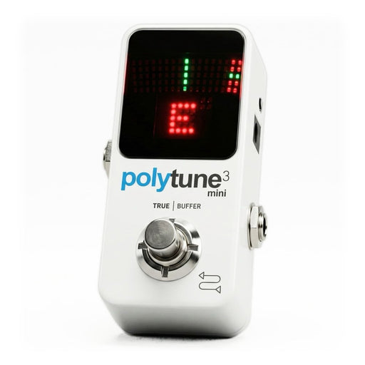 TC Electronic | Polytune 3 Mini | Tiny Polyphonic Tuner w/ Built - in Buffer | White (455063) - Gsus4