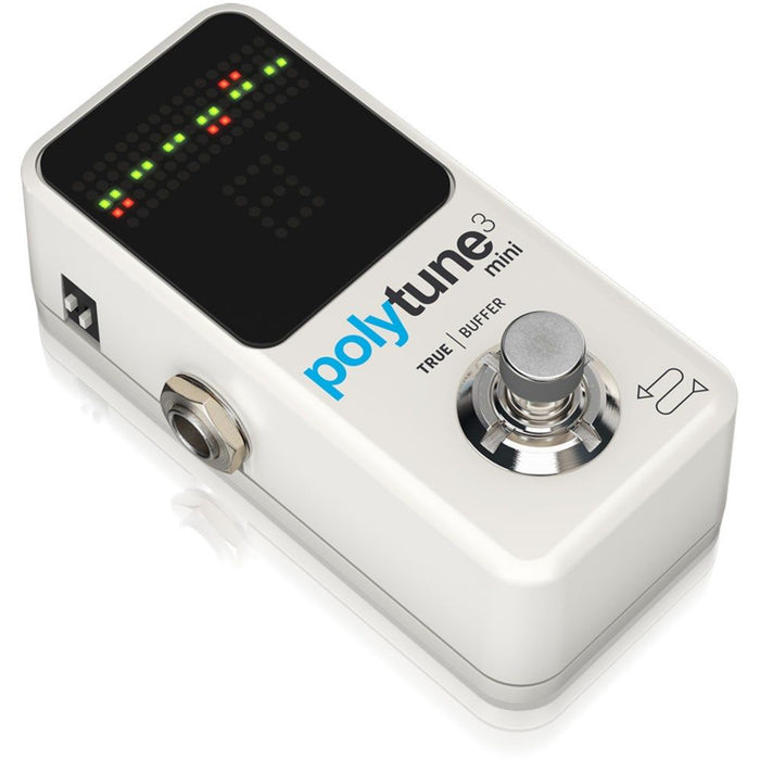 TC Electronic | Polytune 3 Mini | Tiny Polyphonic Tuner w/ Built - in Buffer (White) (455063) - Gsus4