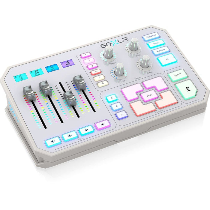 TC Helicon | GO XLR | 4 - Channel Broadcast Mixer | w/ Motorised Faders & FX | White (455156) - Gsus4