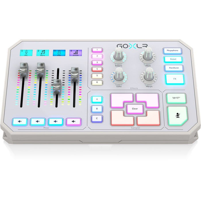 TC Helicon | GO XLR | 4 - Channel Broadcast Mixer | w/ Motorised Faders & FX | White (455156) - Gsus4