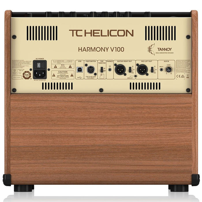 TC Helicon | Harmony V100 | 100W 2 - Channel Acoustic Amplifier w/ Vocal Effects (455108) - Gsus4
