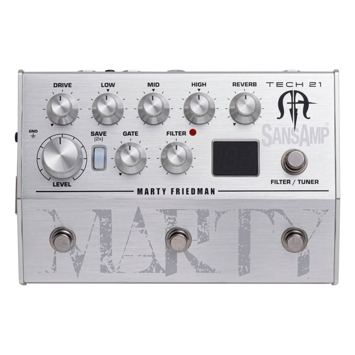 Tech 21 | SansAmp | Marty Friedman Signature | 3Ch Preamp & Distortion w/ Gate, EQ, Filter & Reverb (MF1) - Gsus4
