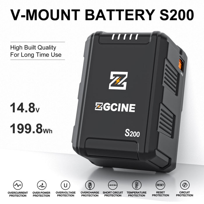 ZGCINE | S200 | 200W V-Mount Battery w/ Multi-Output Ports