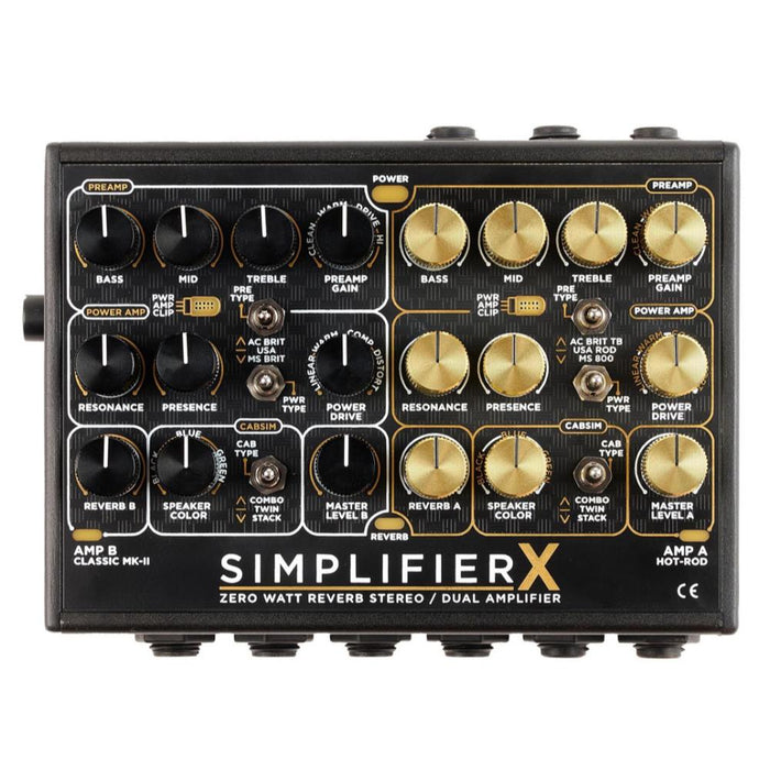 DSM & Humboldt | SIMPLIFIER X | Dual Channel Zero-Watt Stereo Amp | w/ Built-In Reverb & External Footswitch