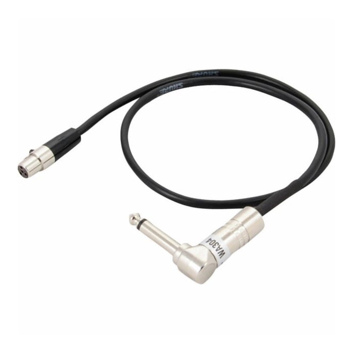 SHURE | WA304 | 1/4" TS to TA4F Cable | Right Angle Instrument Cable for Wireless Bodypack | For U1 UC1 ULX1 UR1 SLXD1 PGX1