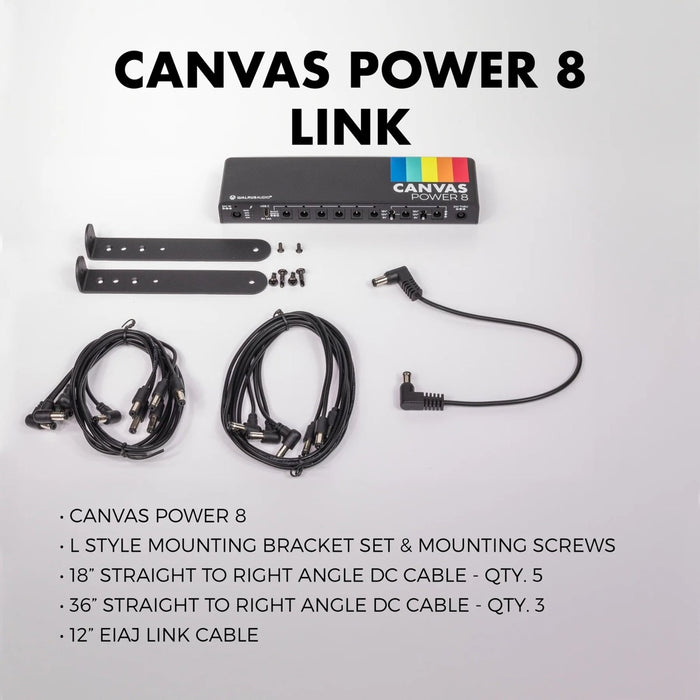 Walrus | CANVAS POWER 8 LINK | Low Profile Pedal Power Supply | w/ Link Cable