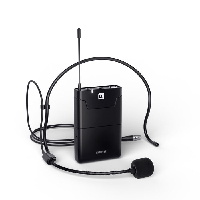 LD Systems | ANNY 10 BPH | 10" Battery-Powered PA Speaker + 1x Wireless Headset Mic & Bodypack | w/ Bluetooth & Built-in Mixer