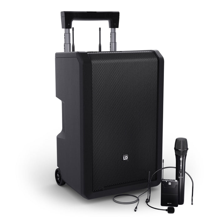 LD Systems | ANNY 10 HBH 2 | 10" Battery-Powered PA Speaker + 1x Wireless Headset Mic + 1x Wireless Handheld Mic | w/ Bluetooth & Built-in Mixer