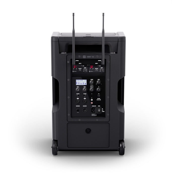 LD Systems | ANNY 10 HBH 2 | 10" Battery-Powered PA Speaker + 1x Wireless Headset Mic + 1x Wireless Handheld Mic | w/ Bluetooth & Built-in Mixer