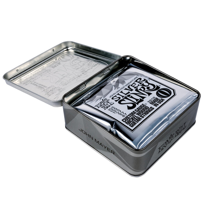 Ernie Ball | John Mayer Silver Slinky 3-Pack TIN | Nickel Wound Electric Guitar Strings | 10.5-47 | P03818