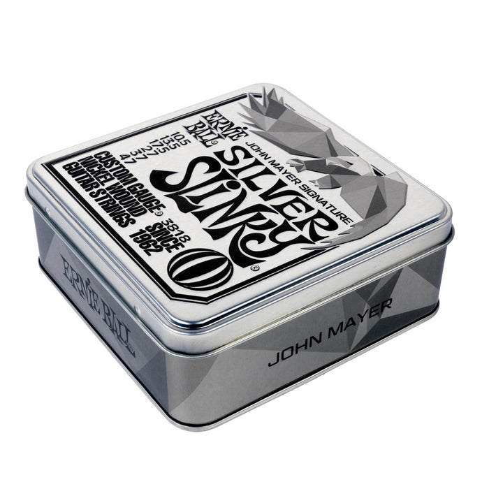 Ernie Ball | John Mayer Silver Slinky 3-Pack TIN | Nickel Wound Electric Guitar Strings | 10.5-47 | P03818