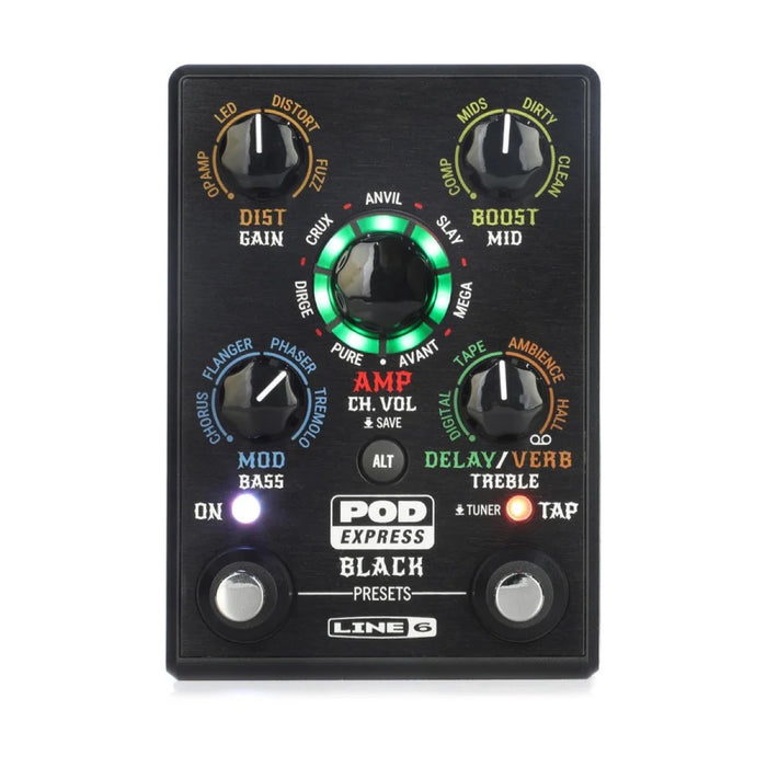 Line 6 | POD EXPRESS Black | High Gain | Portable Multi Effects & Stereo Amp / Cabinet Modeller