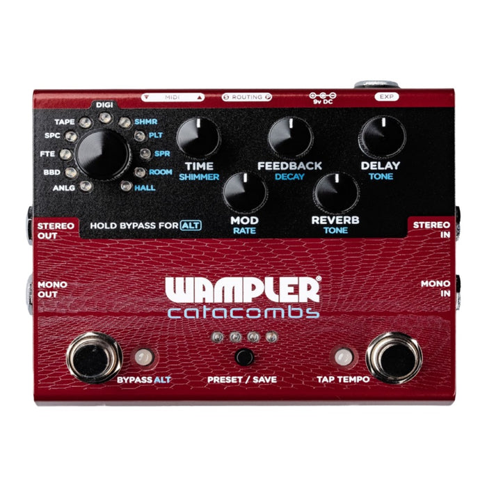 Wampler | CATACOMBS | All-In-One Delay & Reverb Pedal | w/ FREE AAX, AU & VST3 Plugins