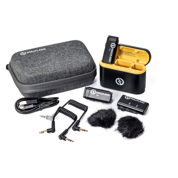 Hollyland | LARK M1 DUO | 2Ch Wireless Microphone Kit | Android, iOS & Camera Kit | 2TX + 1RX | AU Stock
