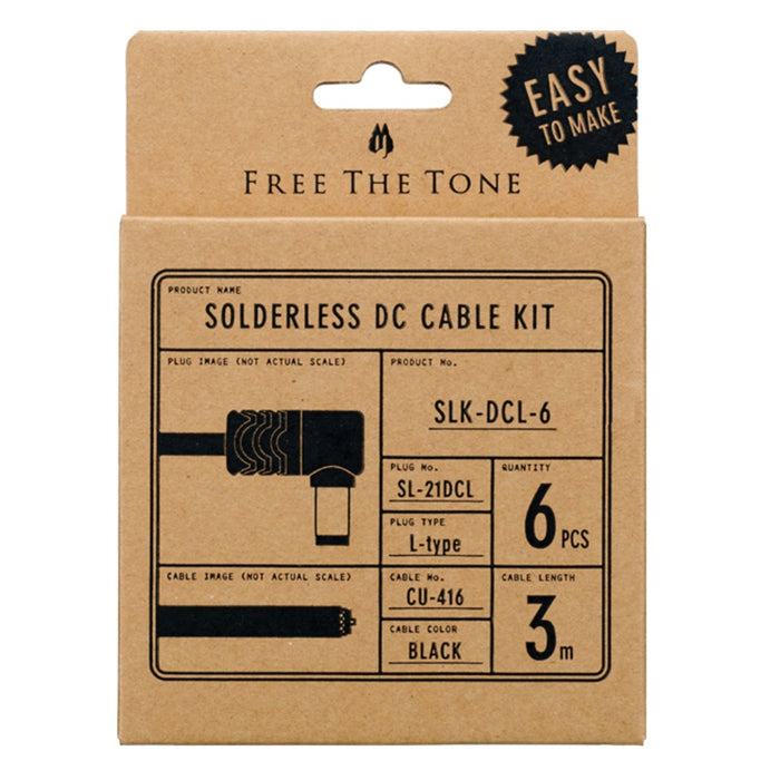 Free The Tone | Solderless DC Cable Kit | SLK-DCL-6 | 6x DC Plugs & 3M Cable