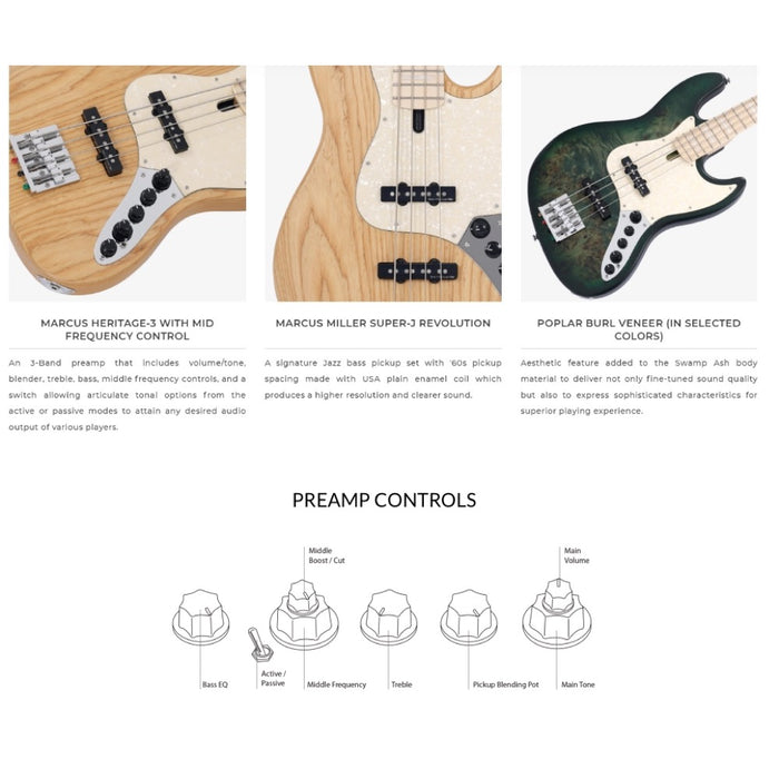 Sire | Marcus Miller | V7 Reissue | Swamp Ash | w/ FREE Sire Premium GigBag