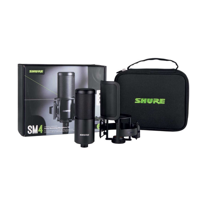 SHURE | SM4-K STUDIO KIT | Dual Diaphragm Condenser Microphone | w/ Shock Mount, Magnetic Pop Filter & Case