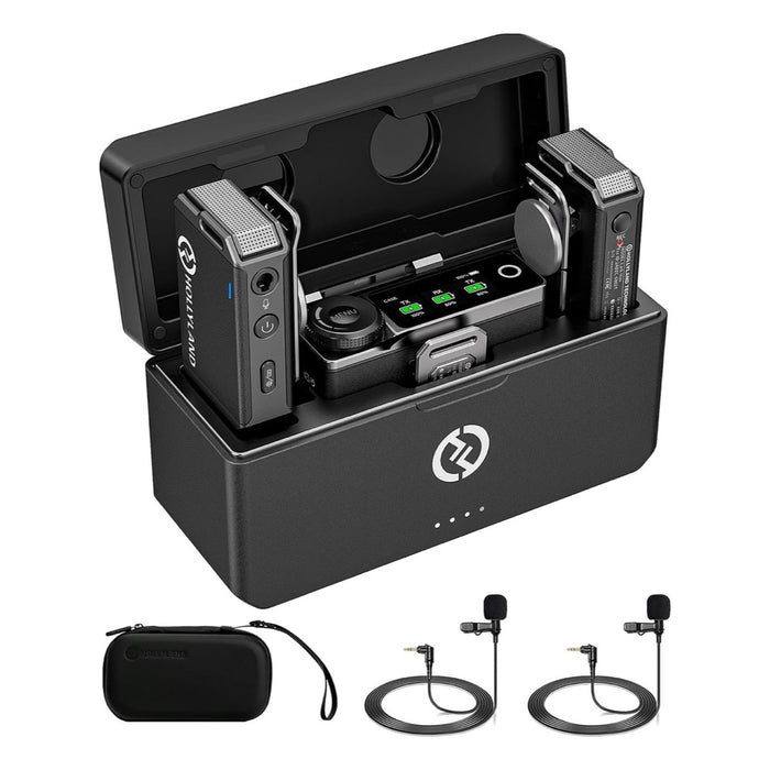 Hollyland | LARK MAX DUO | 2Ch Wireless Microphone System | 2TX + 1RX + 2x Lavalier Mic, Charging Case | AU Stock