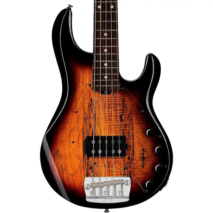 Sterling by Music Man RAY35SM-3TS-R2 StingRay Ray35 Spalted Maple 5-String Bass - 3-Tone Sunburst