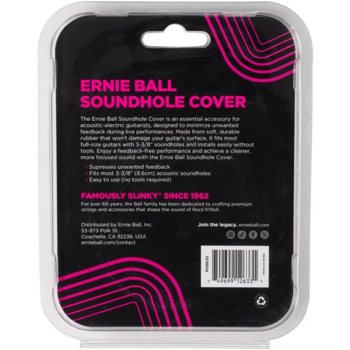 Ernie Ball P09630 Acoustic Guitar Sound Hole Cover Feedback Buster (3 3/8")