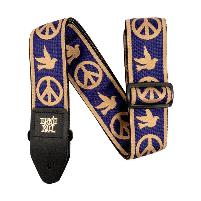 Ernie Ball P04699 Jacquard Strap Navy Blue And Beige Peace Love Dove