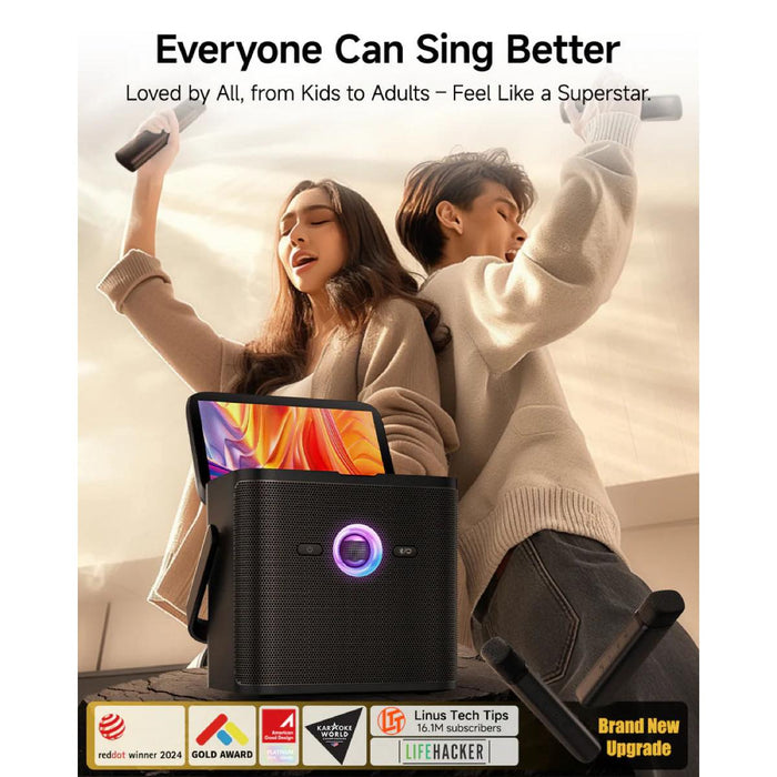 Ikarao Shell S3 HD Smart Karaoke Machine w/ 7" Touchscreen Display & 2x Wireless Microphones