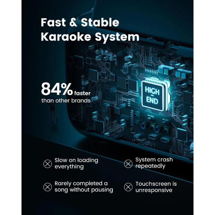 Ikarao Break X1 Smart Karaoke Machine w/ 13" Touchscreen Display & 2x Wireless Microphones